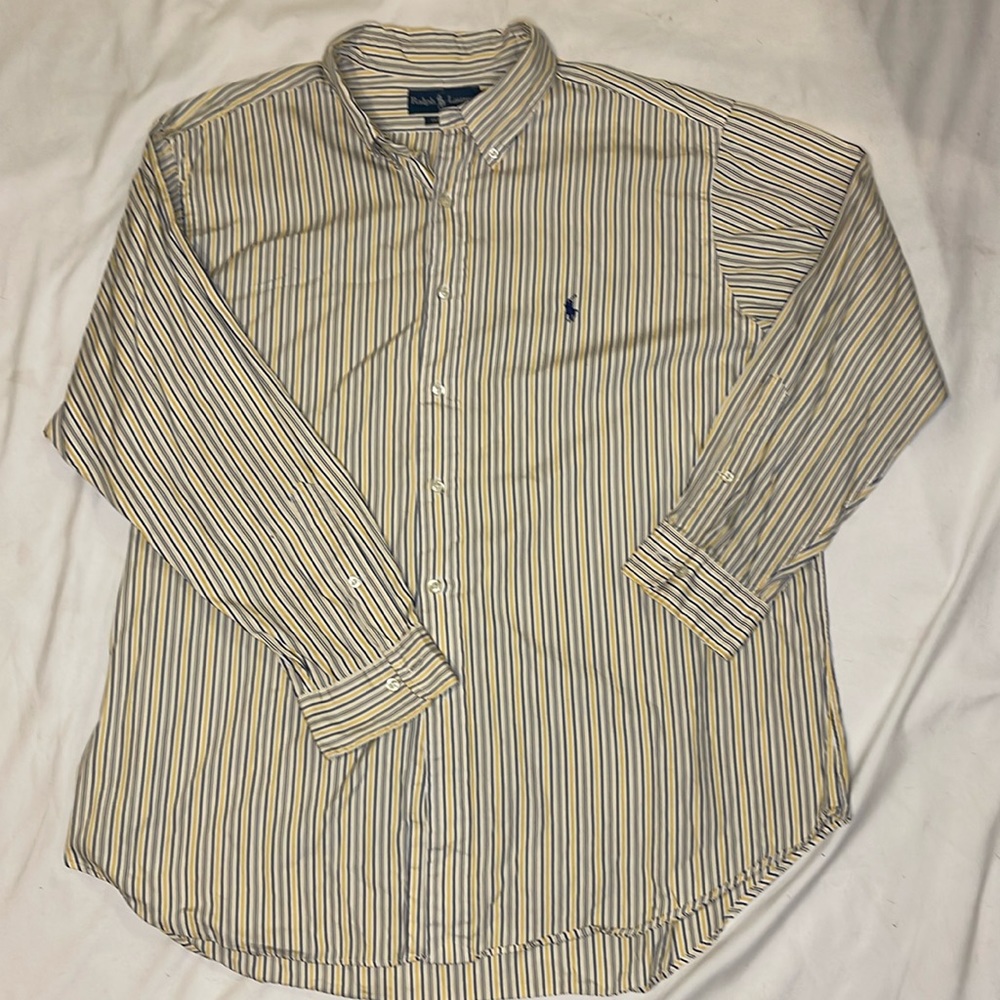 Mens Ralph Lauren Classic Fit Striped Buttondown Shirt, 32/33 17.5